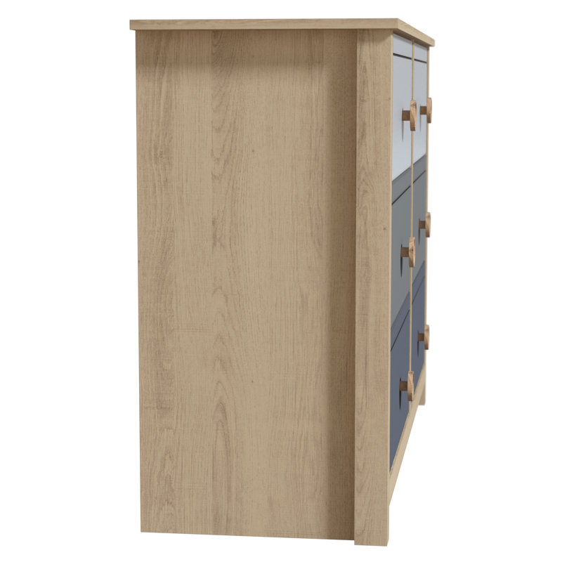 Bustillo 46.1'' W kids 6 -Drawer Dresser, Oslo Oak/Stone Gray/Cool Grey/Night Owl