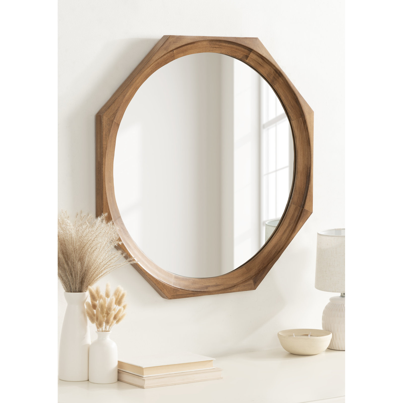 Cantina 28" Accent Mirror, Rustic Brown