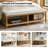 Delfina 58"W Farmhouse Solid Wood Open Storage Bench with Nailhead Trim-116137386