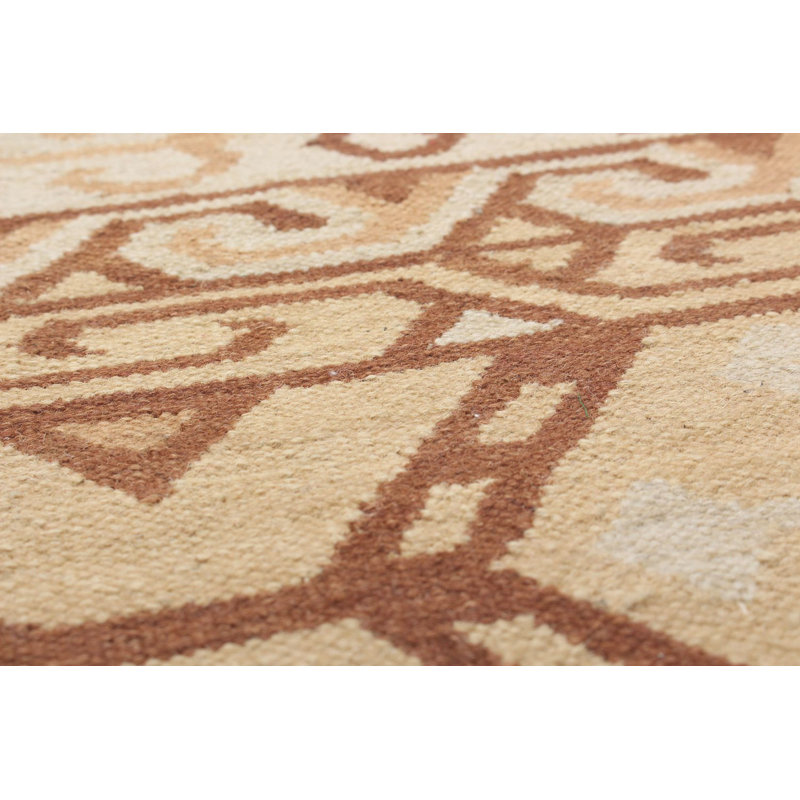 Tapis de zone brune en laine 4 pi 10 po x 6 pi 7 po one-of-a-kind handwoven à tissage plat Hartville