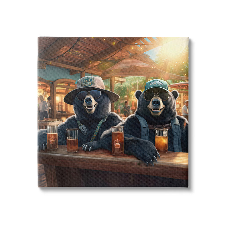 " Drinking Bears At Bar " by Jim Baldwin, 36" H x 36" W