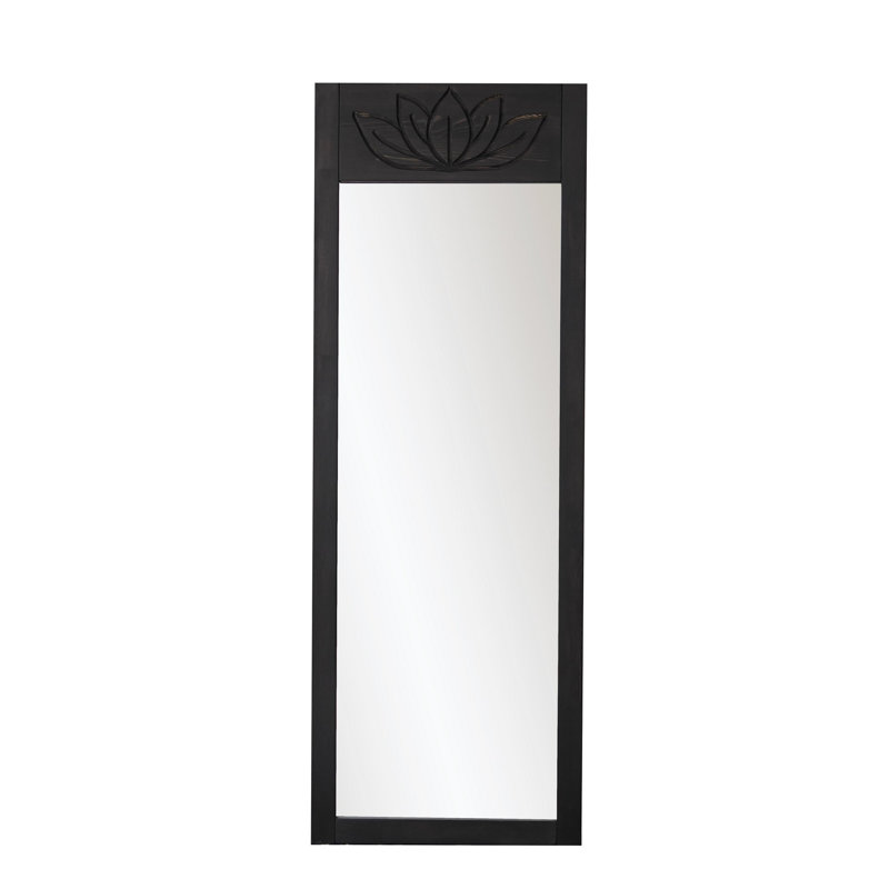 Elegant Cheval Mirror, Solid Pine Wood, 21.7 x 61.0 x 0.8 inches | Eco-Friendly Flotal-E Mirror in Anthracite Color | Perfect for Dressing Rooms & Bedrooms, Stylish and Durable Design