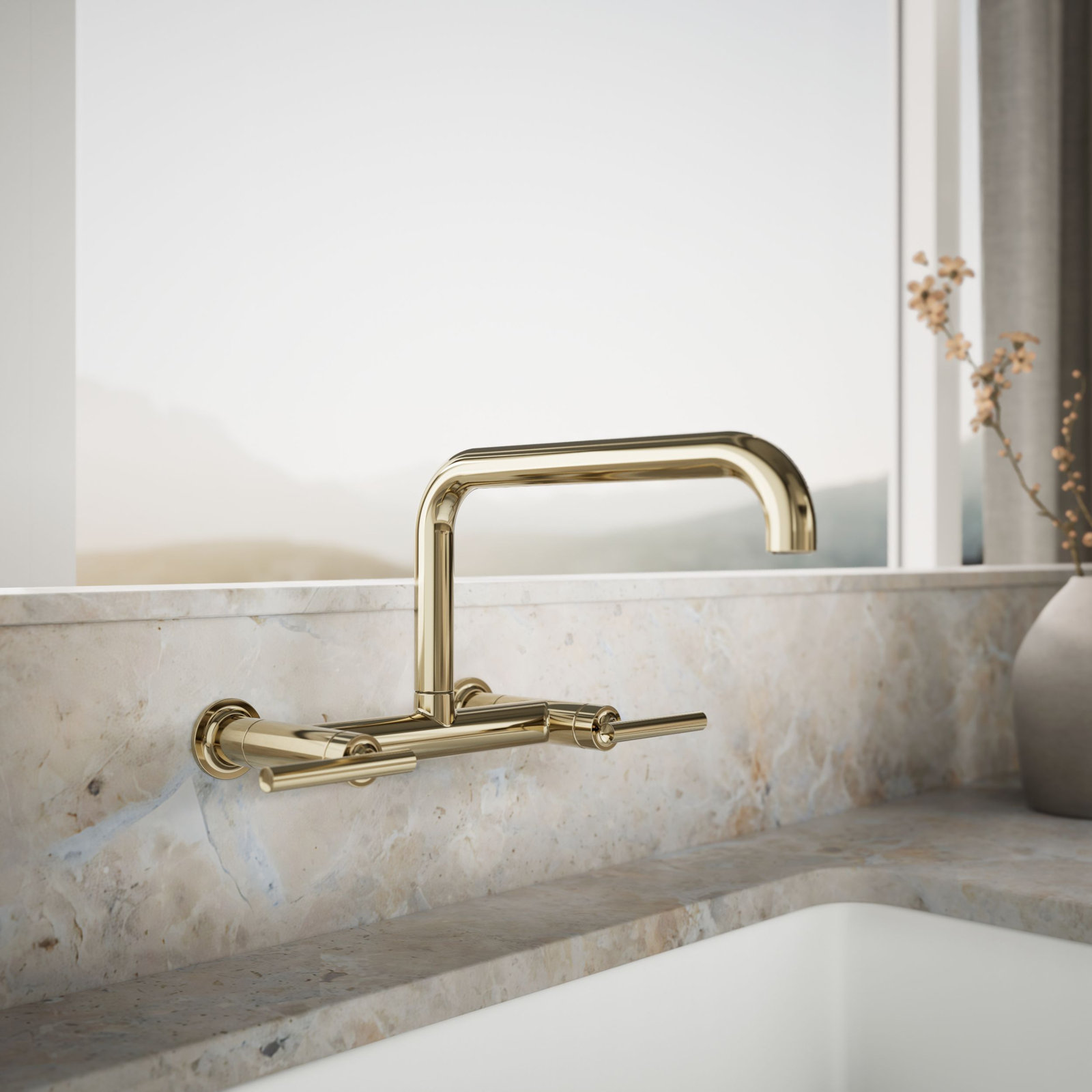 Purist Bridge Faucet, Vibrant French Gold