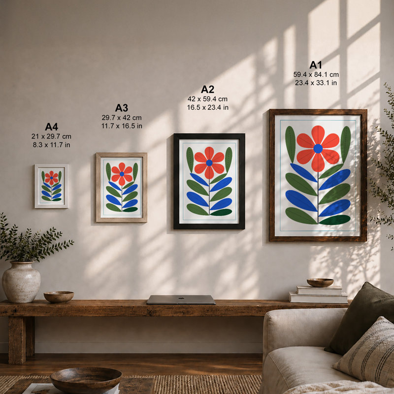 Graphic Daisy Botanical - Framed Print, A1 - 84.1 x 59.4 cm, Unframed
