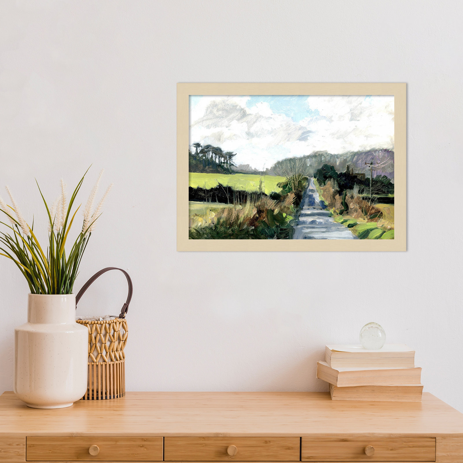 Ceylon "Ripple Lane" Print by Clive Metcalfe, 13" H x 17" W x 1" D, Brown