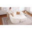 Canapé modulaire en forme de L en forme de L de 106 po blanc / brun / vert avec fauteuil inclinable - canapé modulaire moelleux sans assemblage avec passepoil contrastant, banc optionnel orienté vers la gauche ou vers la droite pour le salon-2064968010-2064968011