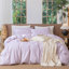 Ensemble de housse de couette à rayures 100% coton lavé MooMee-105229475-111720999