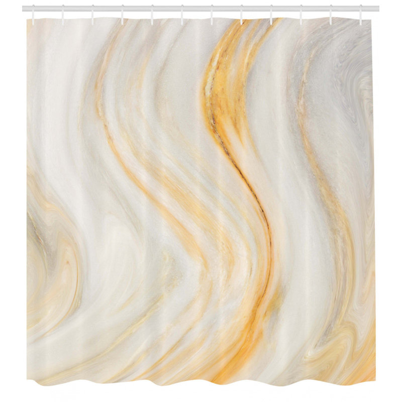 Ensemble de rideau de douche brushstroke psychédélique ondulée avec effets de garde floue décoration, H 75 po x l 69 po
