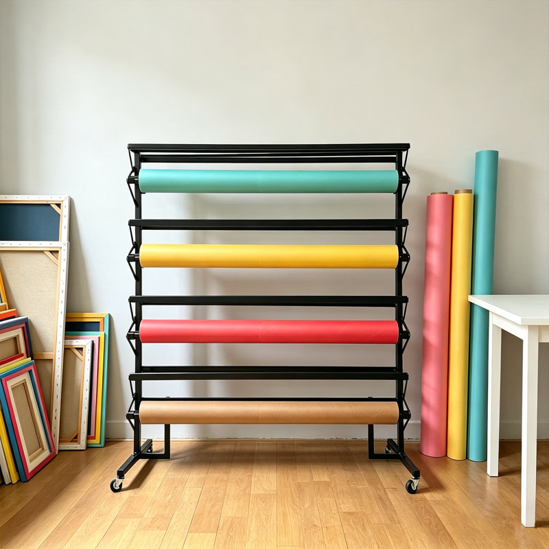 Grand distributeur de rouleau de papier mobile avec 8 tiges