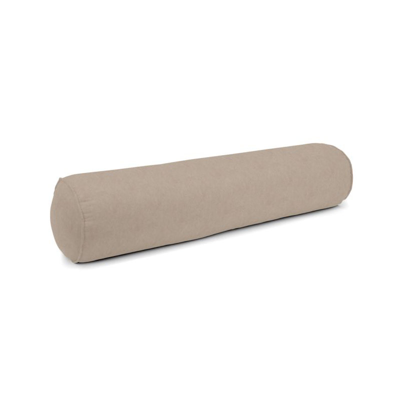 Velvet Bolster Pillow Cover & Insert, Taupe, 9" x 48"