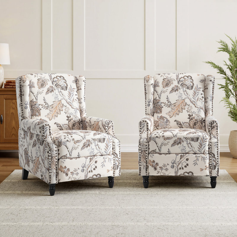 29.13cm Wide Standard Recliner, Beige Plants
