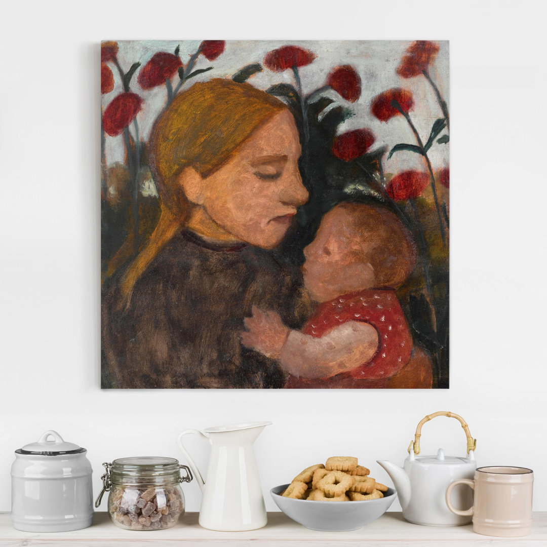 Leinwandbild Junge Frau mit dem Kind von Paula Modersohn-Becker