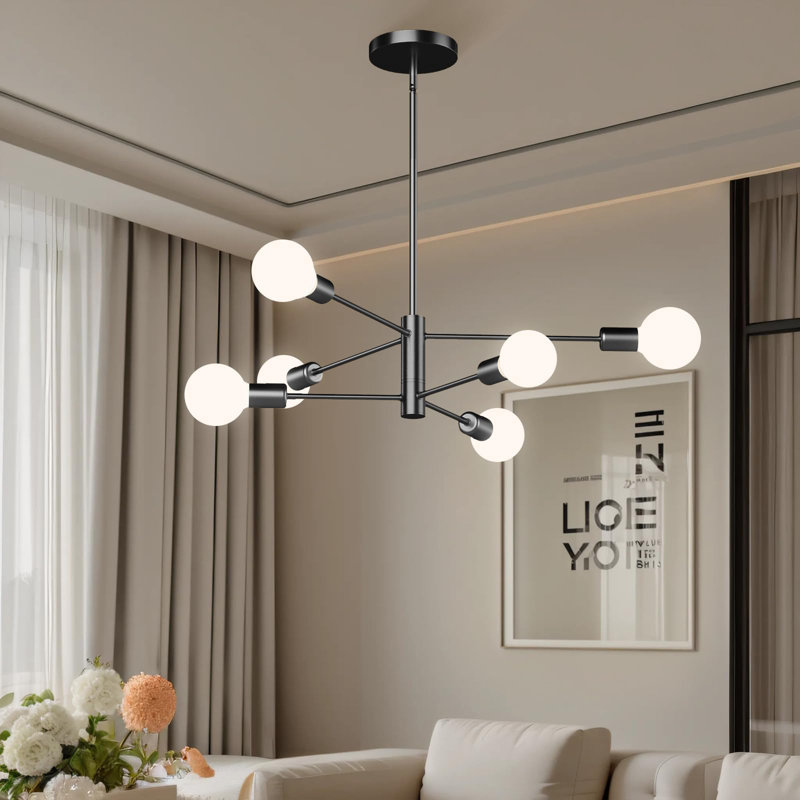 Plafonnier style branche moderne de style lustre spoutnik clair, 6