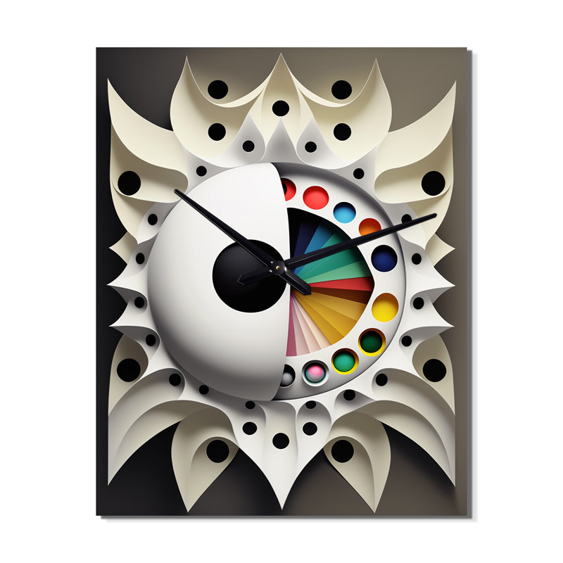 Sceance Ethereal Visions IV - Très grandes horloges murales géométriques modernes, H 32 po x l 24 po x P 1 po