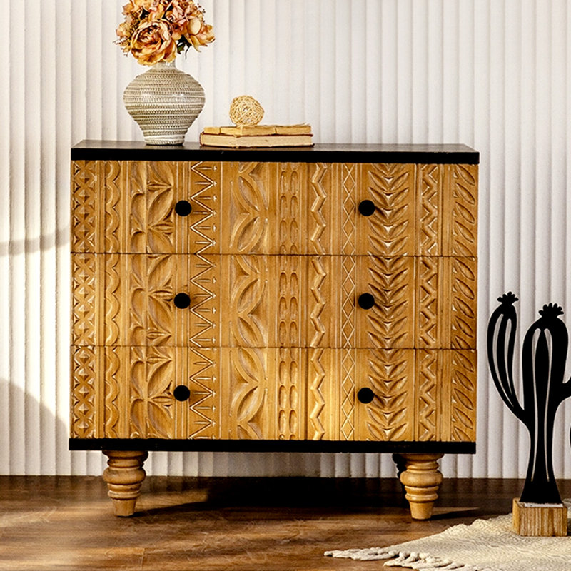 Buffet en bois massif noir