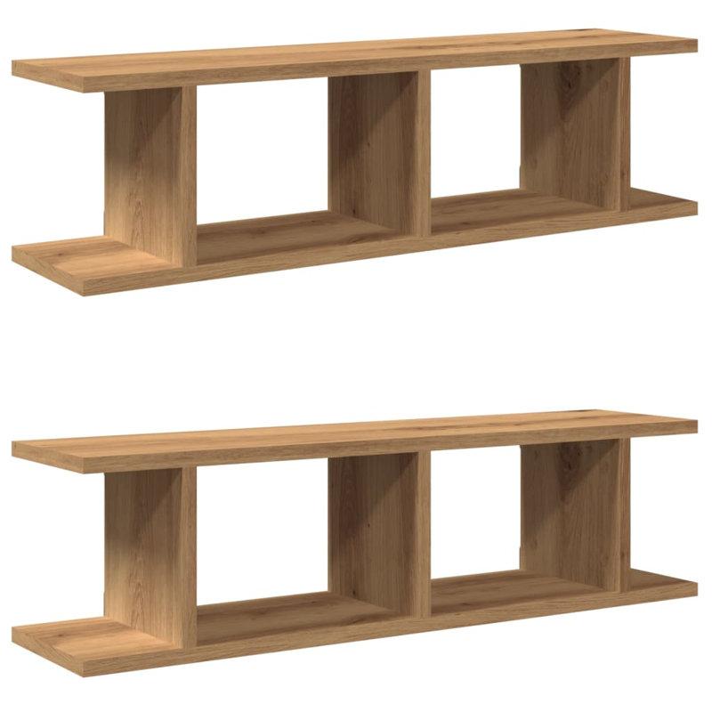 Averyonna 2 Piece, 20 cm H x 90 cm W x 18 cm D Duplicate, Black Oak