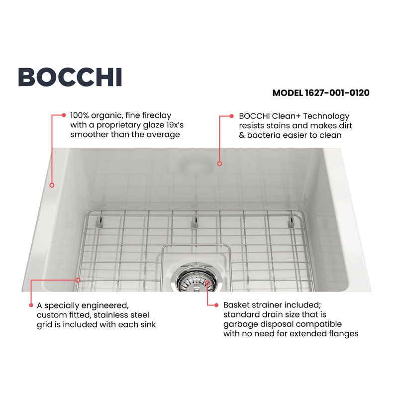 Sotto 24'' L Single Basin Kitchen Sink, White