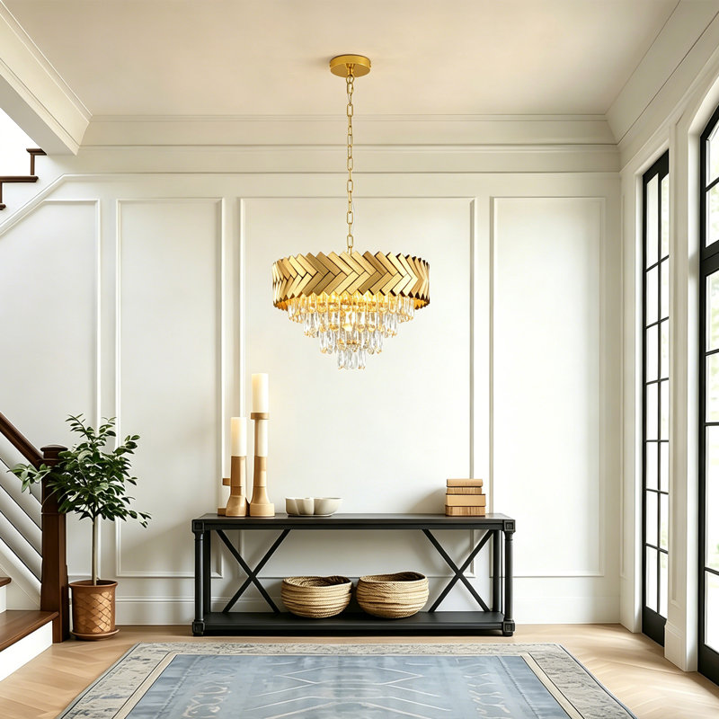 Lustre moderne en cristal 5 lumières