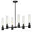 Shea 6 - Light Steel Dimmable Sputnik Modern Linear Chandelier-232464014