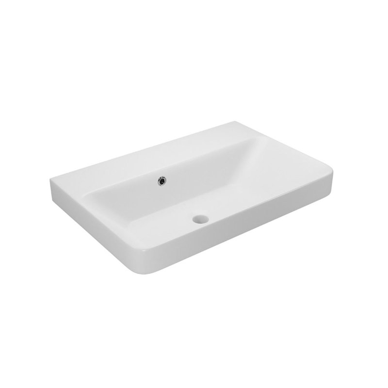 Luxury 21.7'' L Bathroom Sink, Wall Mounted Faucet, matte white