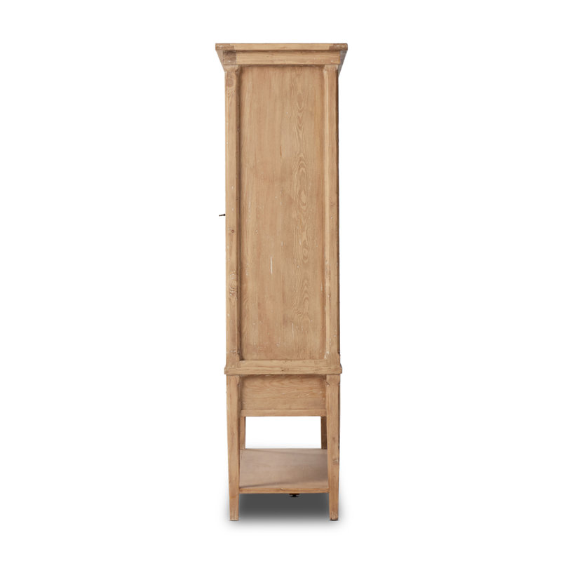 4 - Door Solid Wood Armoire, Aged Light Pine