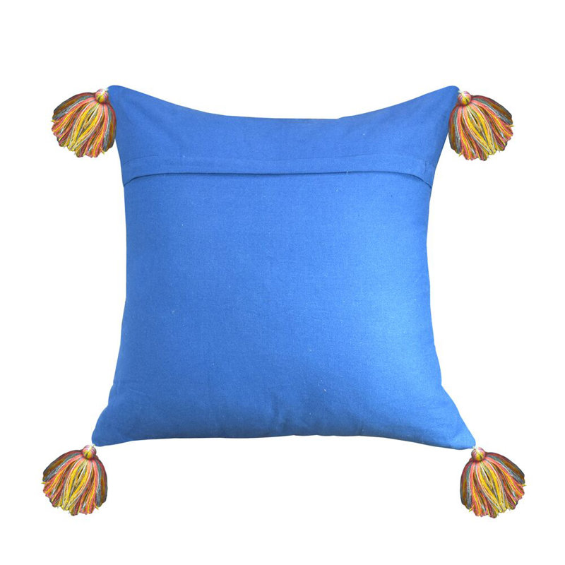 Appliqued Cotton Throw Pillow