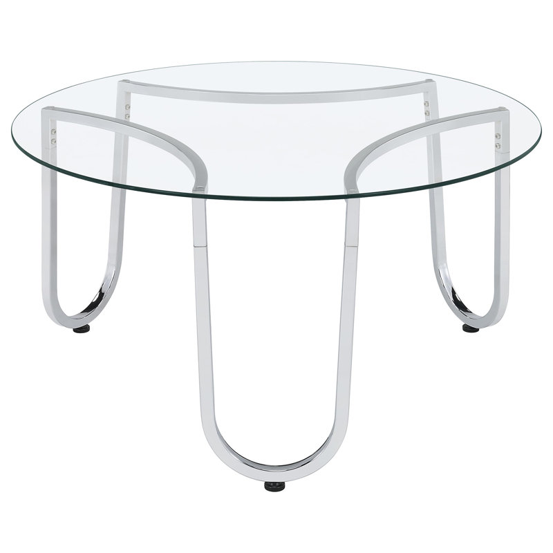 Dutton Chrome Round Glass Top Coffee Table