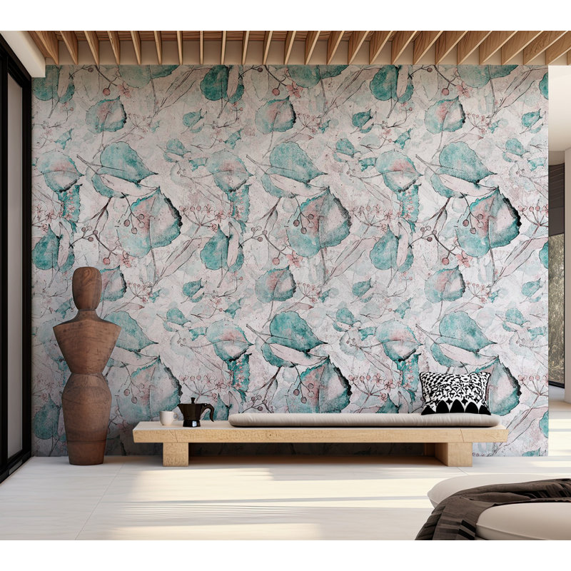 Adhésif mural Braxsten, Bleu, L 55 po x l 77 po