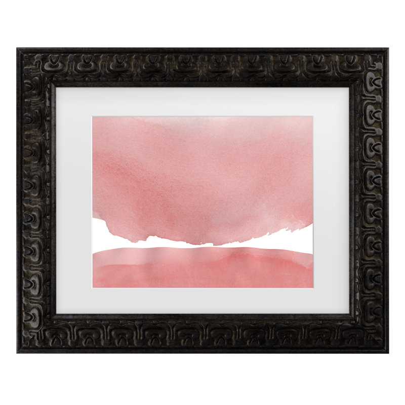 Art encadré Amini54 Minimal Pink Abstract 04, H 19,5 po x l 23,5 po, Encadrement gris foncé