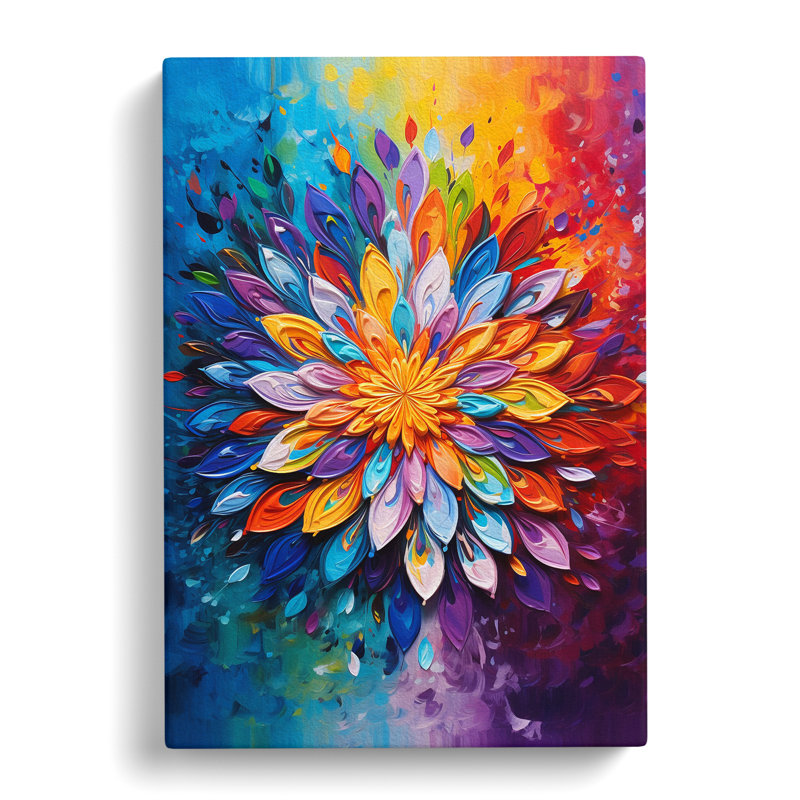 Mandala Action Painting - Wrapped Canvas, 60cm H x 40cm W x 3cm D