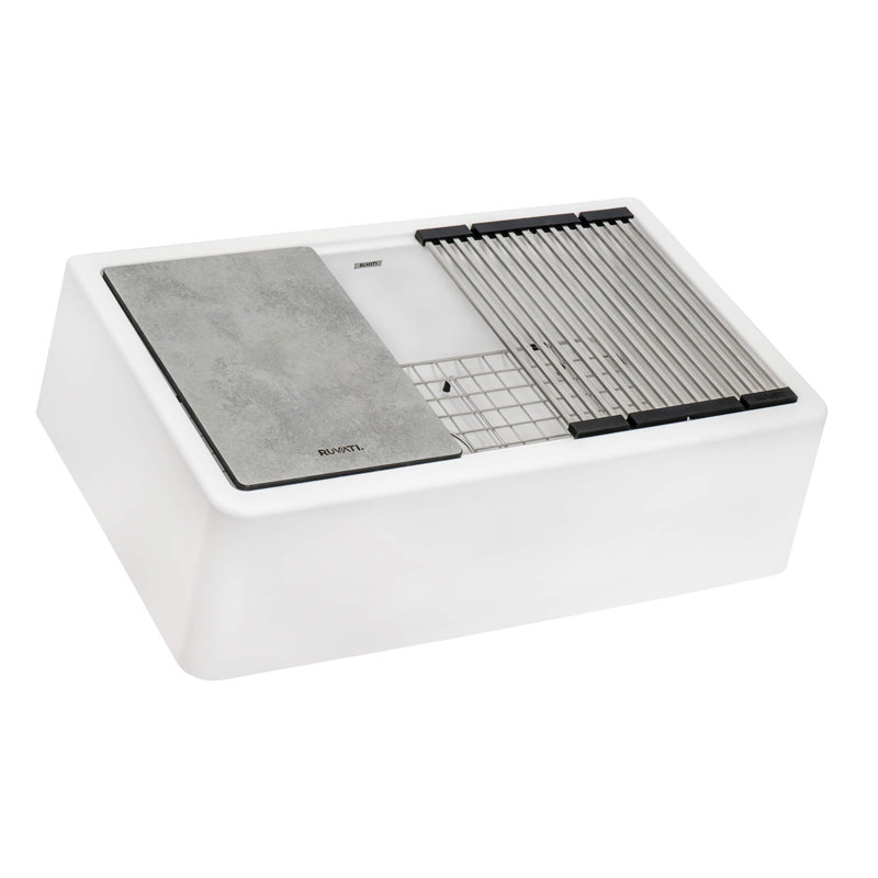 33" L x 21" W Farmhouse Kitchen Sink, Arctic White