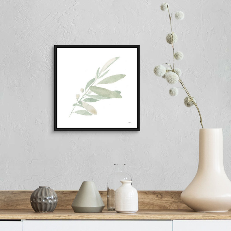 Art mural sur toile Sage I, Toile avec cadre noir, H 14 po x l 14 po