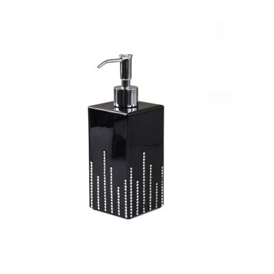 Mike + Ally Luxury Cher Black Refillable Lotion & Liquid Soap Dispenser
