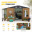 Remise de rangement extérieure 10 pi x 12 pi, très grande remise en métal avec portes verrouillables, fenêtres, petite maison en acier à l'extérieur idéale pour le jardin, la cour, le service de patio, le rangement d'outils, les poulaillers