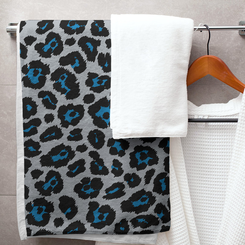 Garp Bath Towel, Polyester/Cotton Blend, Silver/Honolulu Blue/Black