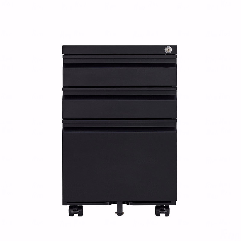 3-Drawer Mobile Filing Cabinet With Lock, Office Storage Filing Cabinet Of Legal/Letter Size