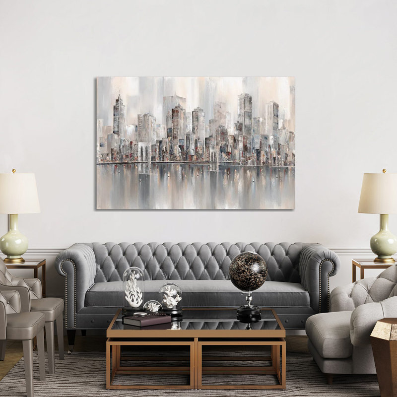 Illusion, New York Skyline II - Giclée sur toile tendue avec châssis, H 40 po x l 60 po