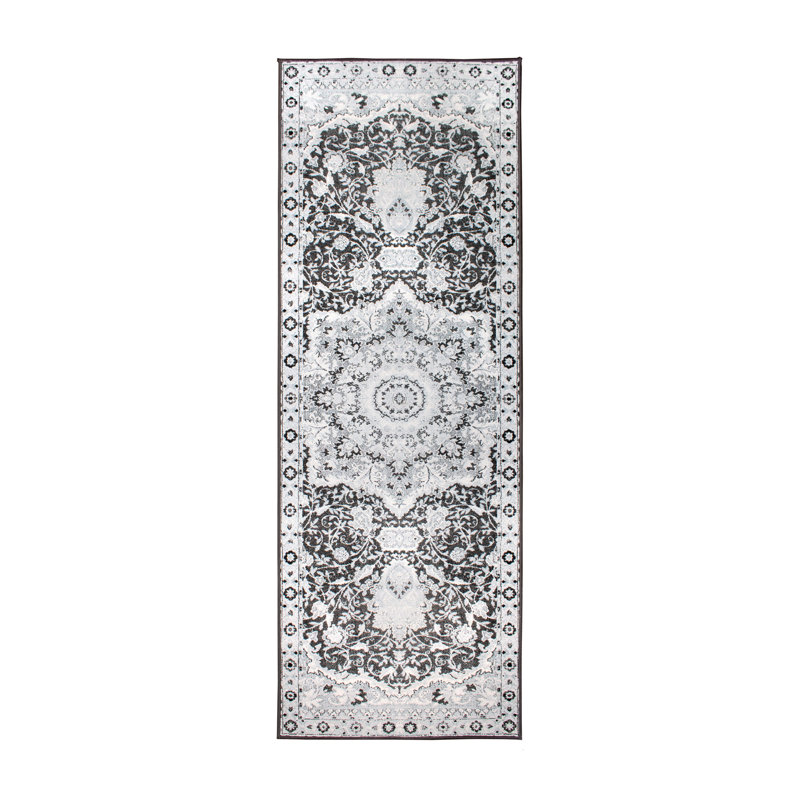 Tapis gris Parviz, Tapis de couloir 2 pi 6 po x 7 pi