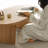 Cream wind log solid wood end table-110438647