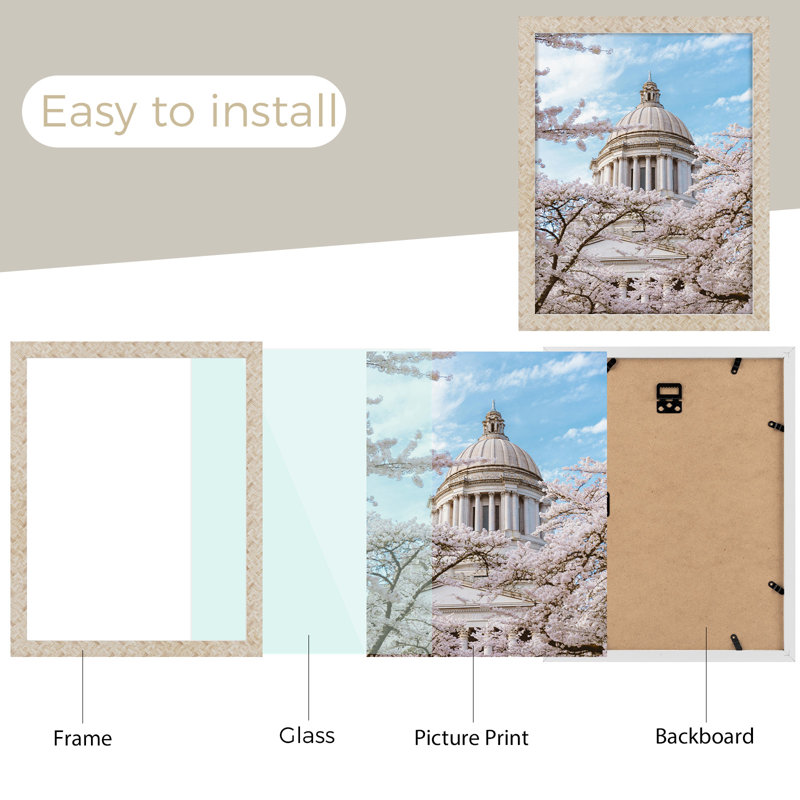 Ensemble de cadres photo en bois, H 15,08 po x l 12,09 po x P 0,59 po