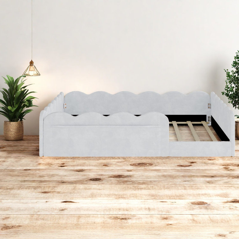 Lits modernes avec rangement, lit double rembourré en bois aggloméré pour la maison