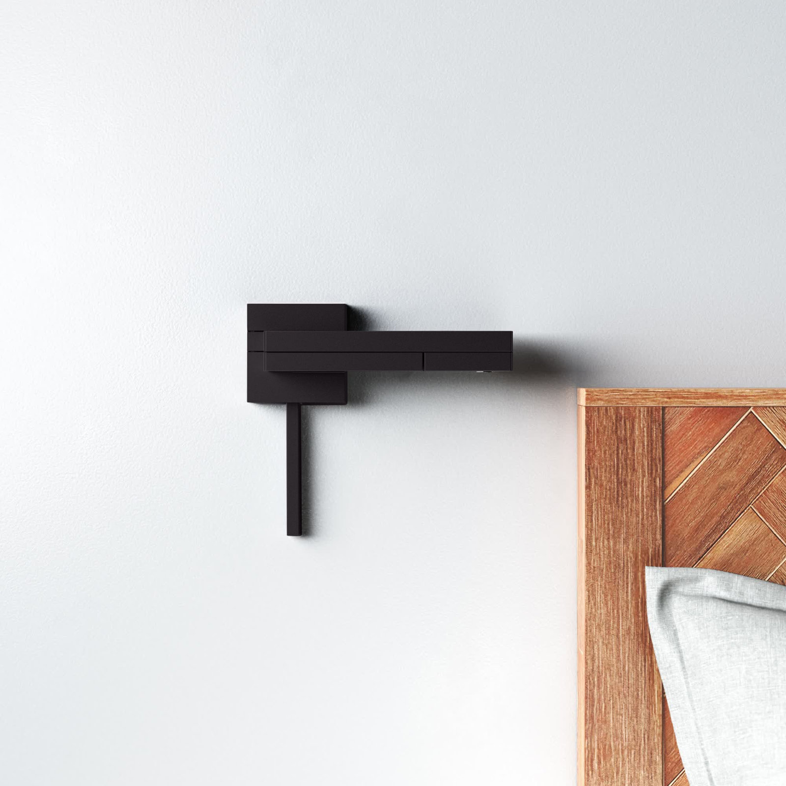 Sagie Single Light Dimmable LED Plug-in Swing Arm Sconce, Black