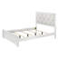 Lit tapissier contemporain de grande taille avec finition blanche et fabrication en bois pour tête de lit moderne, finition texturée, pieds de soutien inclus-920846098