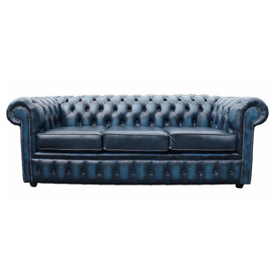  3 Seat Chesterfield Sofa In Antique Leather