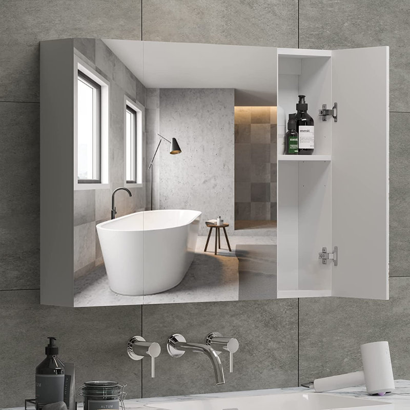 Armoire de salle de bain avec armoire à pharmacie 3 portes 31,5 po x 23,62 po Medecine Cabinets