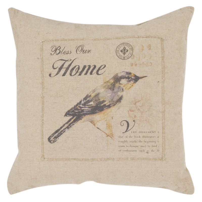 Embroidered Cotton Throw Pillow