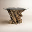 Julip 36" Glass Teak Coffee Table