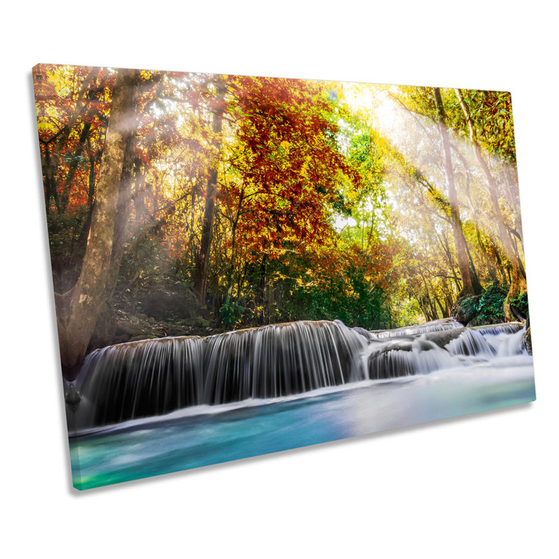Sunset River Landscape Forest - Wrapped Canvas Print, 30.5cm H x 45.7cm W x 2cm D