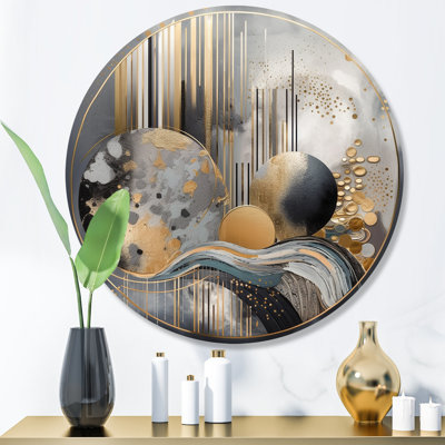 Doux couleurs marbrées abstraites I - Décoration murale abstraite en métal marbré