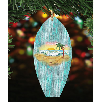 5'' Handmade Wood Shatterproof Hanging Figurine Ornament